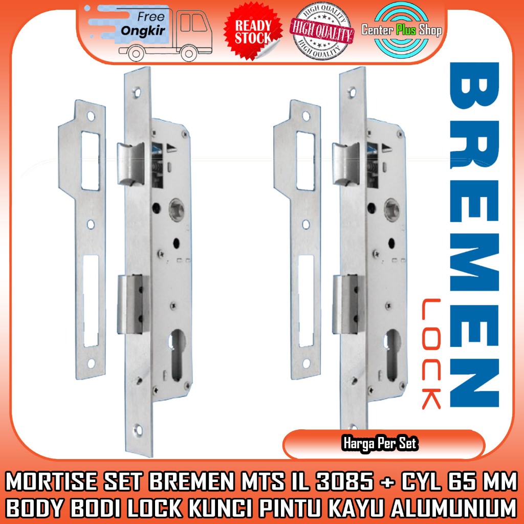 BREMEN MORTISE LOCK MTS IL 3085 + DC65MM BADAN KUNCI PINTU ALUMUNIUM ALUMINIUM KAYU BODY BODI TUNGGA