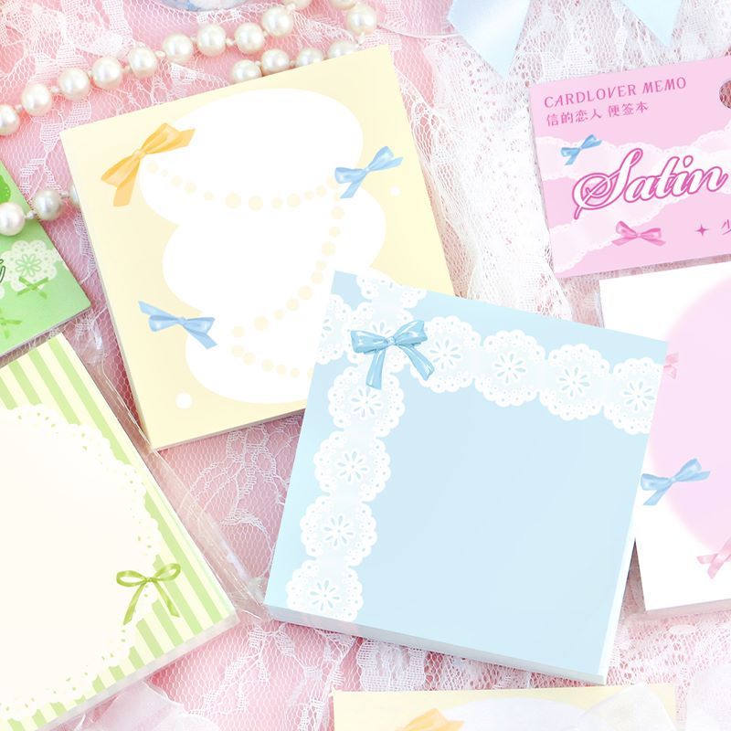 

[HARU] Satin Ballet Series Memopad Sticky Notes Lucu Motif Pastel
