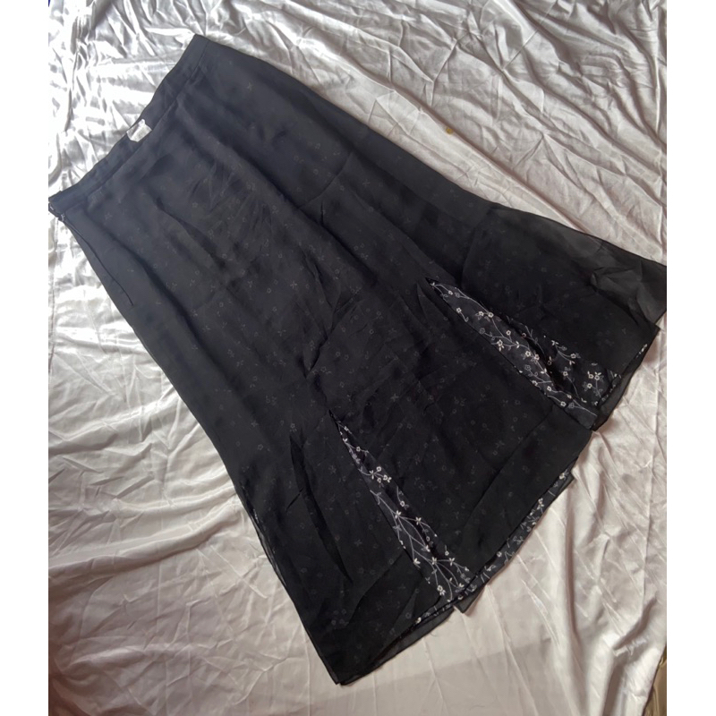 Rok hitam 2layer sifon