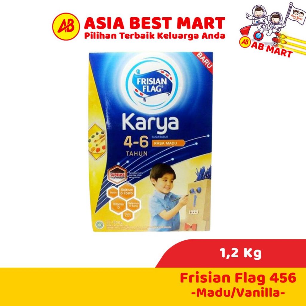 Frisian Flag / Bendera 456 Madu Vanilla 1,2 Kg Karya Susu Bubuk Pertumbuhan Anak - ASIA BEST