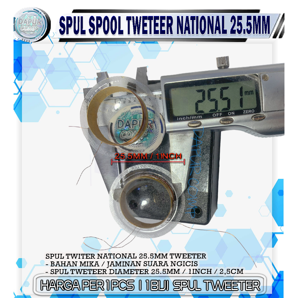 SPUL SPOOL TWEETER NATIONAL 1INCH / 25,5MM MIKA BENING