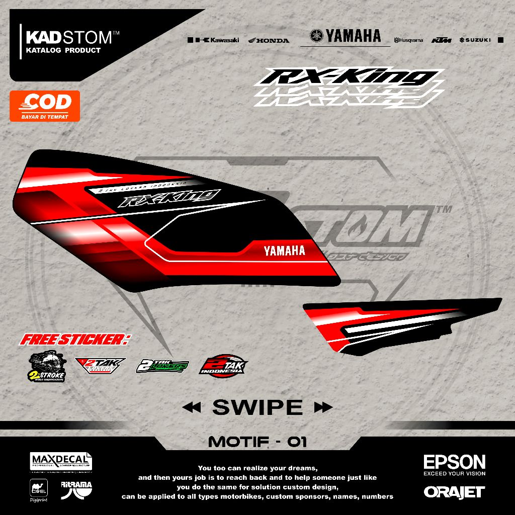 Striping Sticker RX KING Variasi Racing Custom