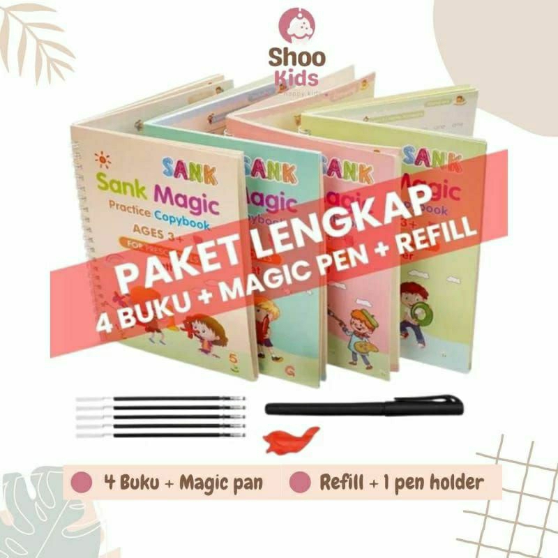 

SHOOKIDS - SANK BOOK Sank Magic Practice Book 1 SET 4 Buku dan Pulpen + Refill