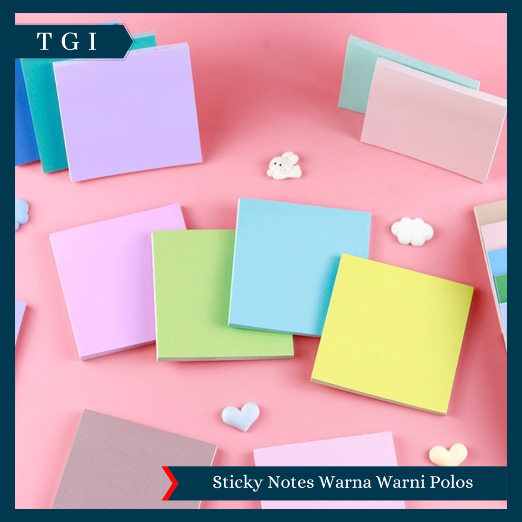 

TGI - KERTAS MEMO TEMPEL WARNA PASTEL STICKY NOTES WARNA WARNI POLOS STICKY NOTES MEMOPAD PERSEGI MOTIF POLOS SERBAGUNA