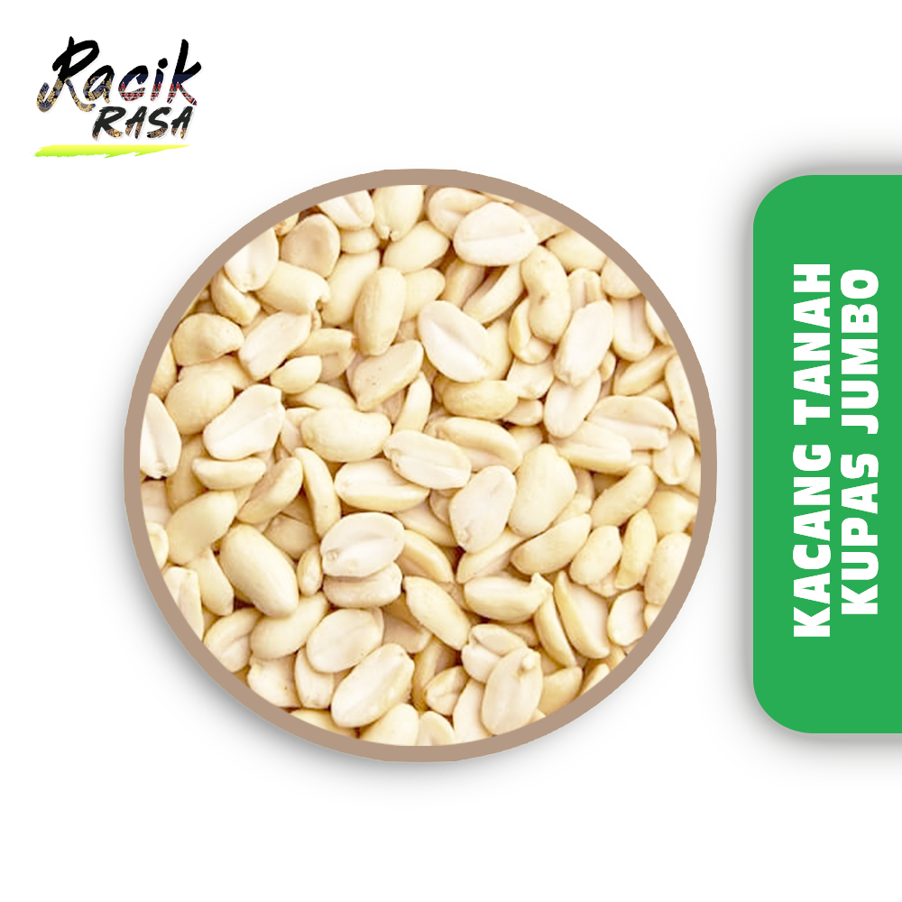 

RACIK RASA | KACANG TANAH KUPAS MENTAH UKURAN JUMBO 25/29 IMPORT 1 KG