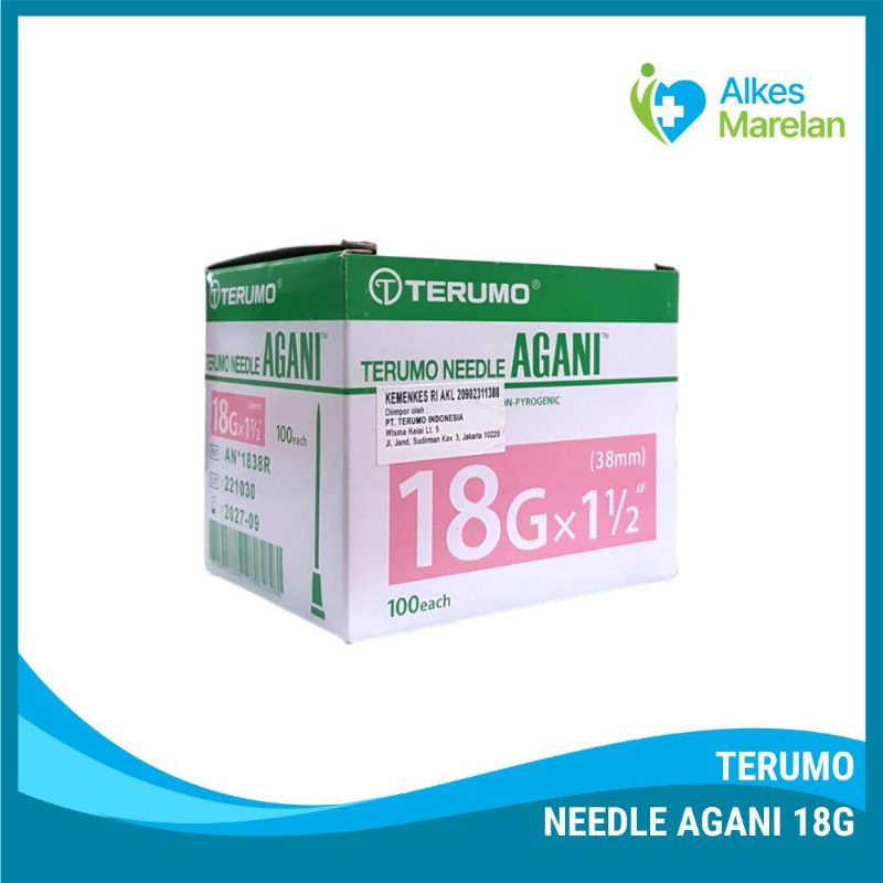 TERUMO - Needle Terumo 18 G Agani / Needle  18G / Jarum 18G