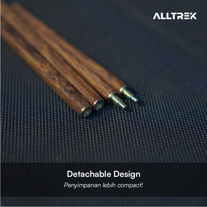 ALLTREK Alat Makan Sumpit Folding Chopstick Solid Wood Portable