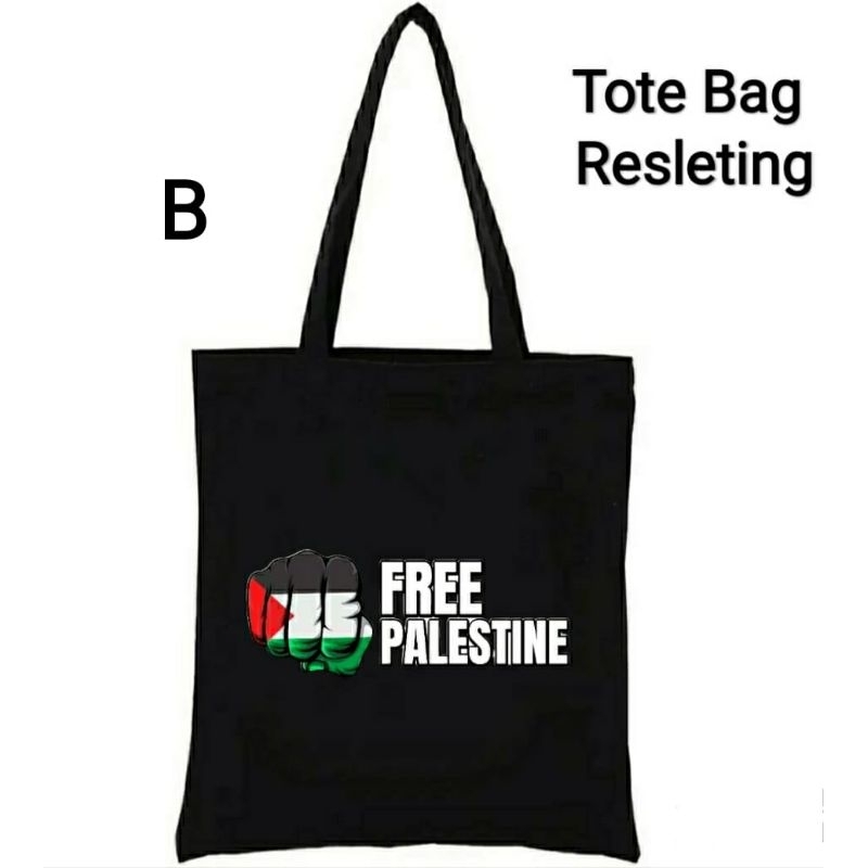 Tas ToteBag Resleting Tote bag Kanvas Tebal Totebag Motif Palestin Tote bag