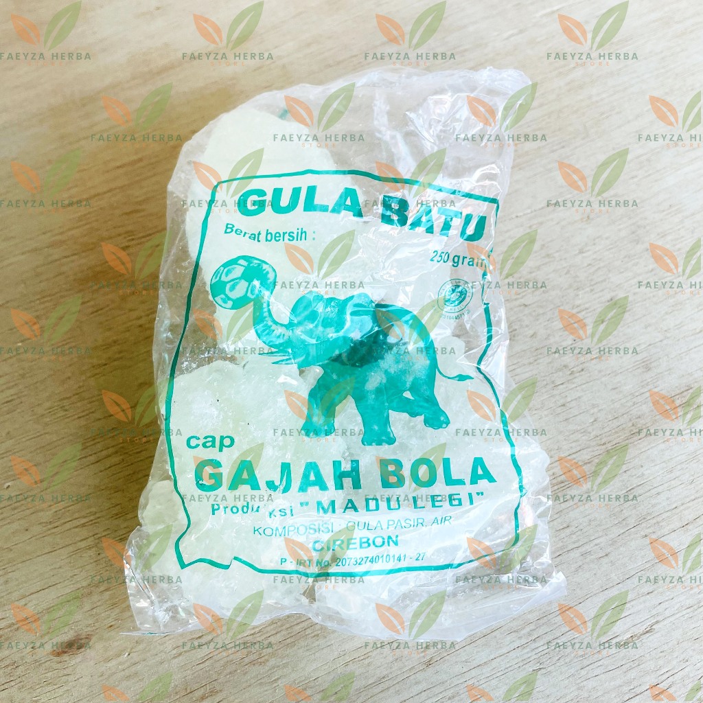 

Gula Batu Putih Cap Gajah Bola Khas Cirebon Kemasan 250gram