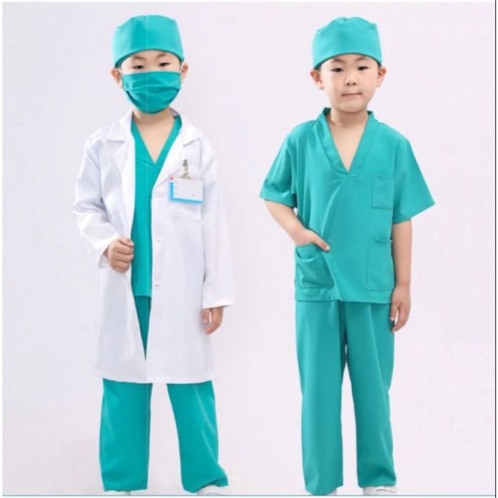 Baju Dokter Anak - Seragam Dokter Anak - Baju Dokter Bedah Kostum Anak Baju Oka Anak - Baju Dokter J