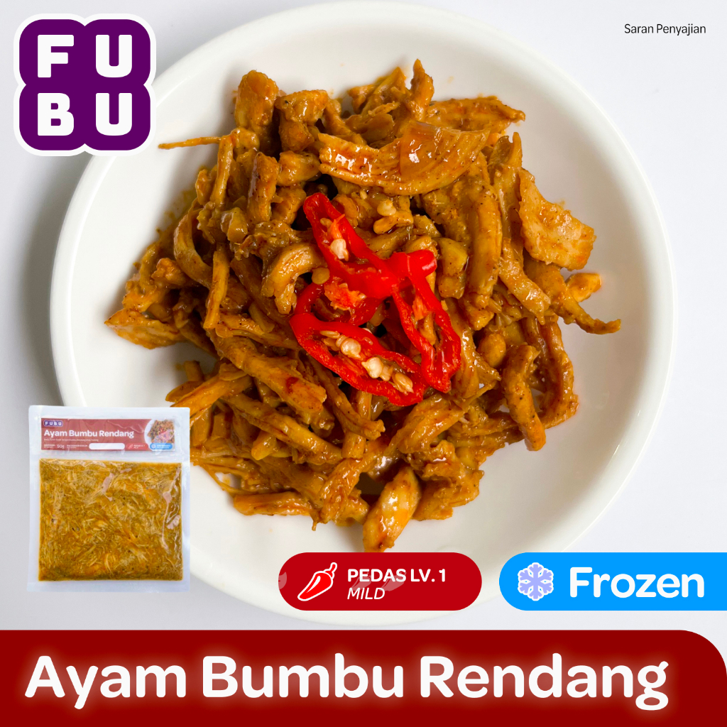 

FUBU Ayam Suwir Bumbu Rendang - Satu Porsi Lauk Instan Frozen Food