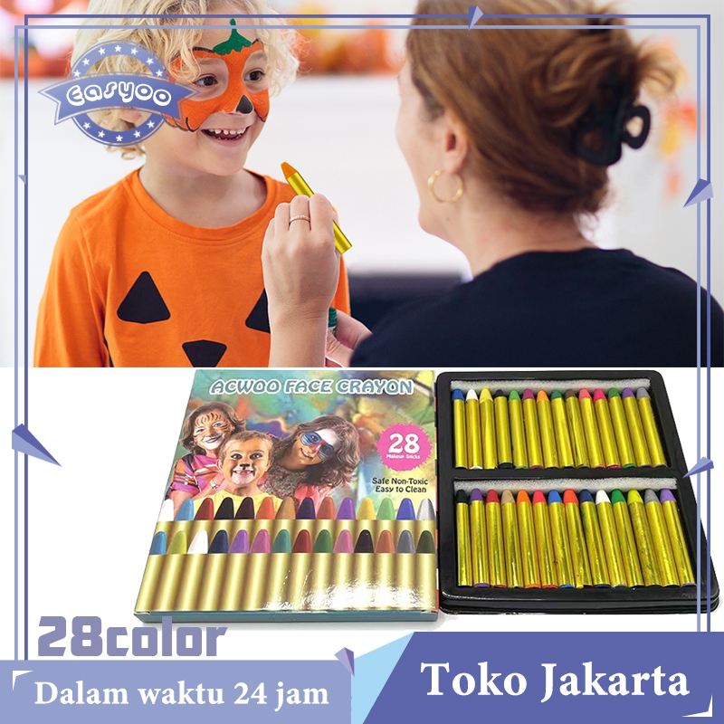 

28 Warna Face And Body Painting Untuk Halloween Crayon Wajah Dan Badan