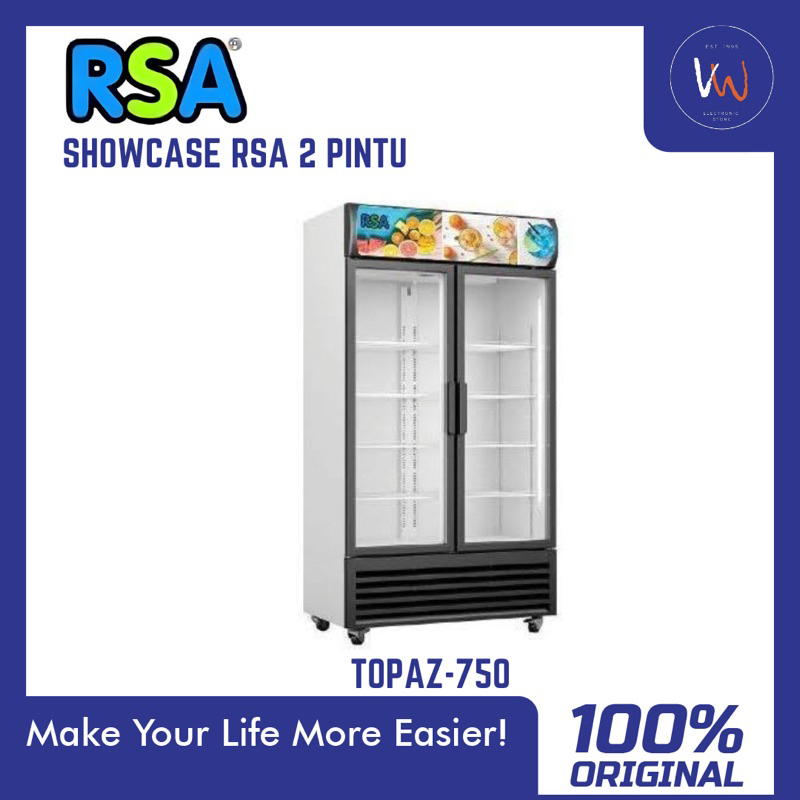 Showcase 2 Pintu RSA Topaz-750 / Pendingin Minuman / Kulkas minuman