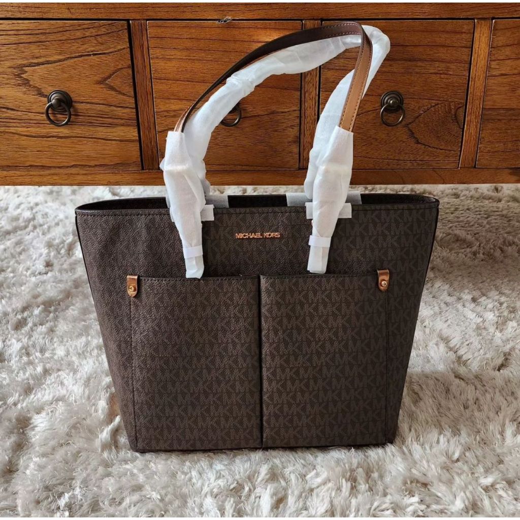 MK Pocket Tote Mocca (Strap Gold)