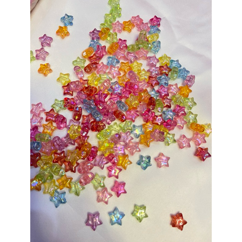 Manik Manik Bintang Kristal Mote Akrilik Mute Pastel Bahan Kerajinan Craft & Meronce