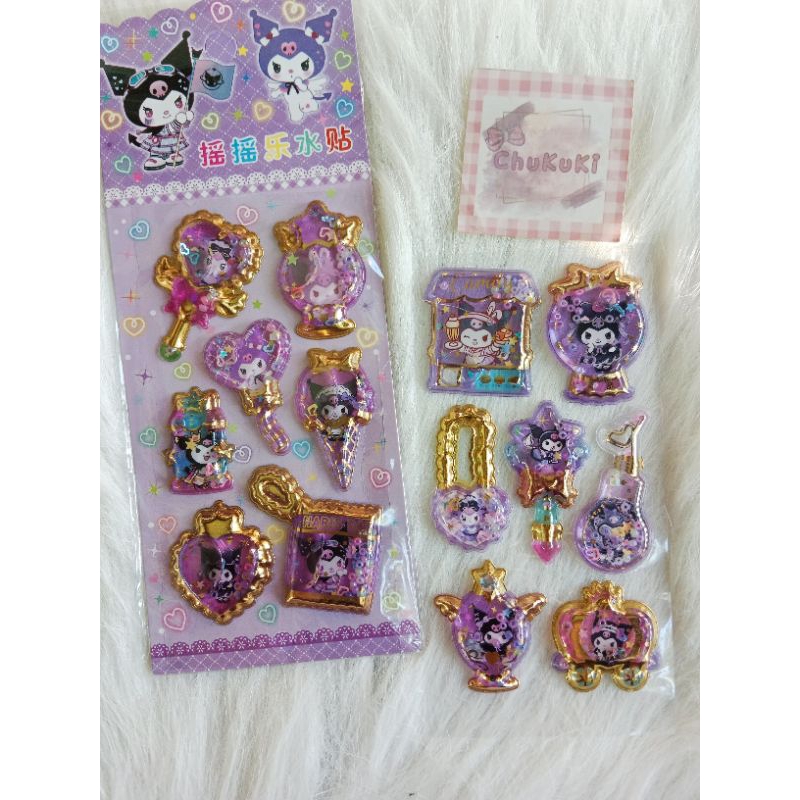 

Stiker air glitter Sanrio Kuromi Cinnamorol Pompopurin melody