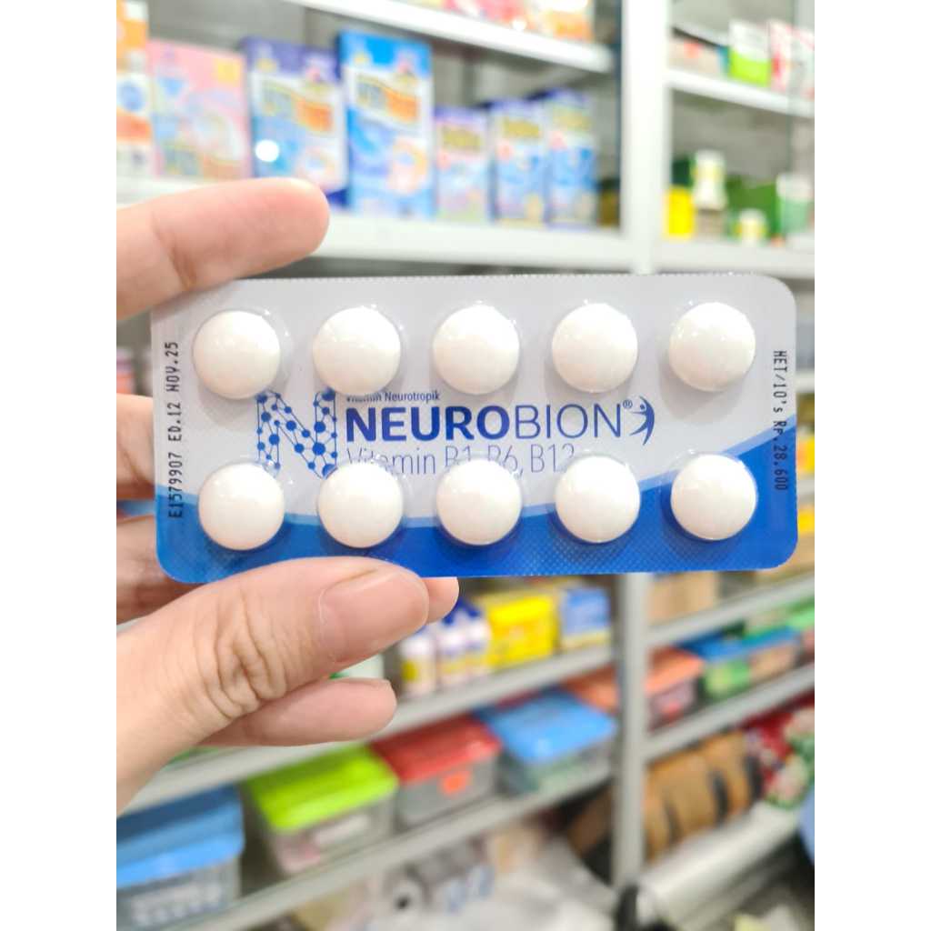 NEUROBION 10 Tablet / VITAMIN NEUROTROPIK / NEUROBION PUTIH / PEGAL LINU / KESEMUTAN / KEBAS / NYERI