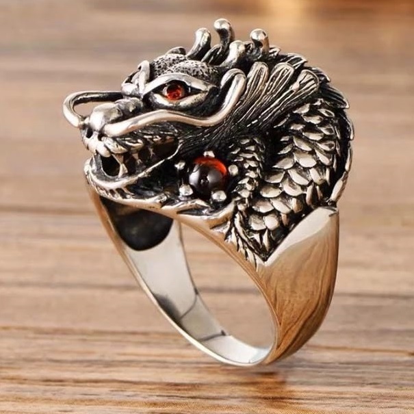 Cincin Naga Vintage Luminous glow in the dark cincin pria wanita keren