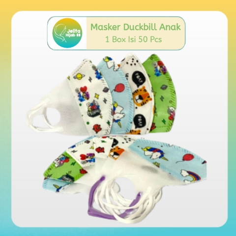 Masker Duckbil / Duckbill 3 Ply Anak 1 Box Isi 50 Pcs