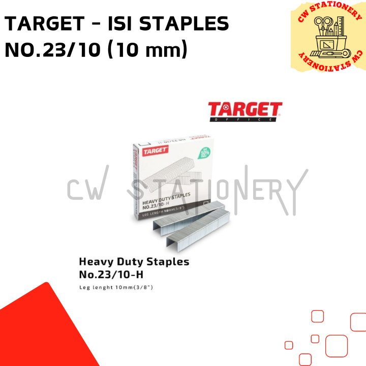 

Target - Isi Stapler / Staples Heavy Duty no 23/10 (10 mm)