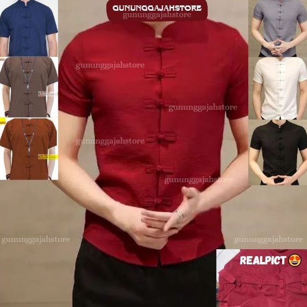 Lagi Tren READY BANYAK Baju Koko Pria Lengan Pendek KOKO CHEONGSAM IPMAN ARS 17481756 IMLEK atasan d