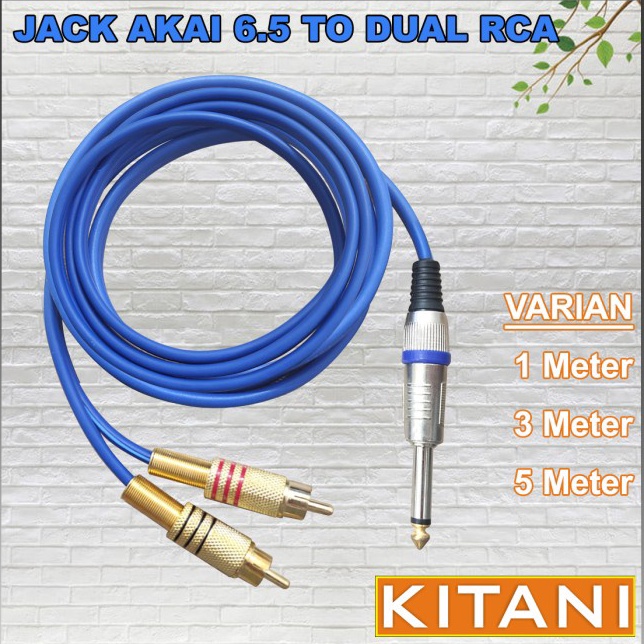Laris GMG Kabel Jack Akai 65 Mono To Dual RCA Gold  KITANI  F