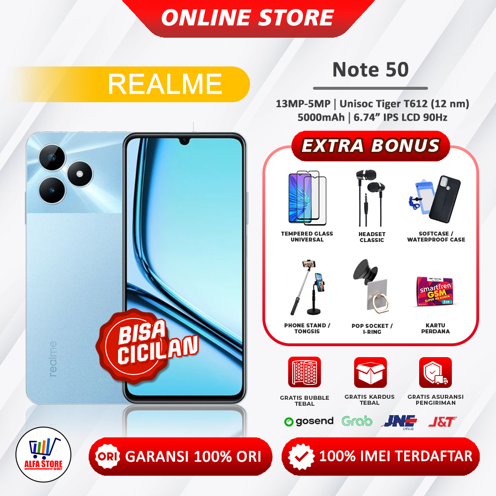 Realme note 50 ram 4/128gb ram 4/64gb ram 3/64gb garansi resmi