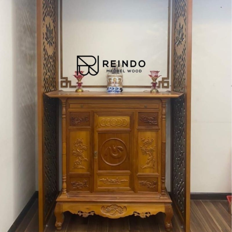 meja altar sembahyang kayu jati meja altar ukir jati 06-RMW