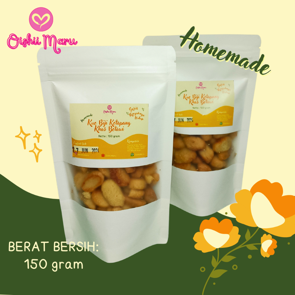 

[Oishii Maru] Kue Biji Ketapang 150 gram Enak Manis Renyah dan Gurih