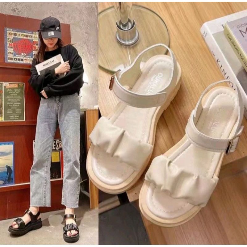 Sandal Wanita Import Korea Sandal Wedges Wanita Sandal Tali Korea Fashion Wanita Sandal Slip Korea