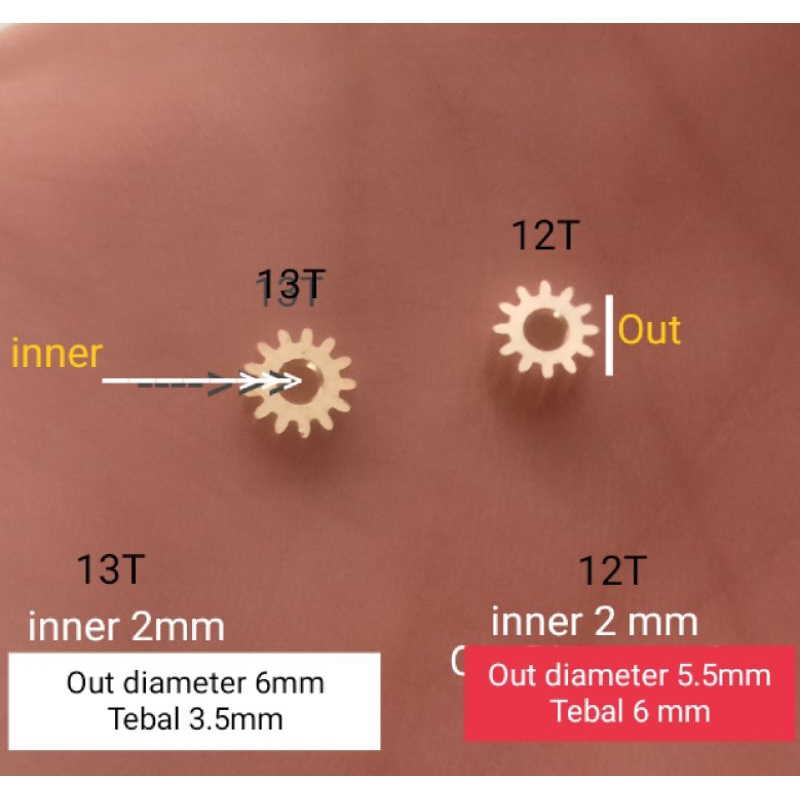 Pinion RC Gear Brass spidle 12T  13T