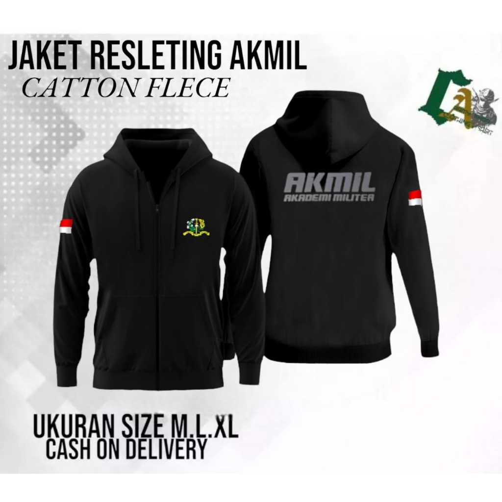jaket Akmil 02 /hoodie akmil / Jaket resleting akmil 02 / bahan flece premium