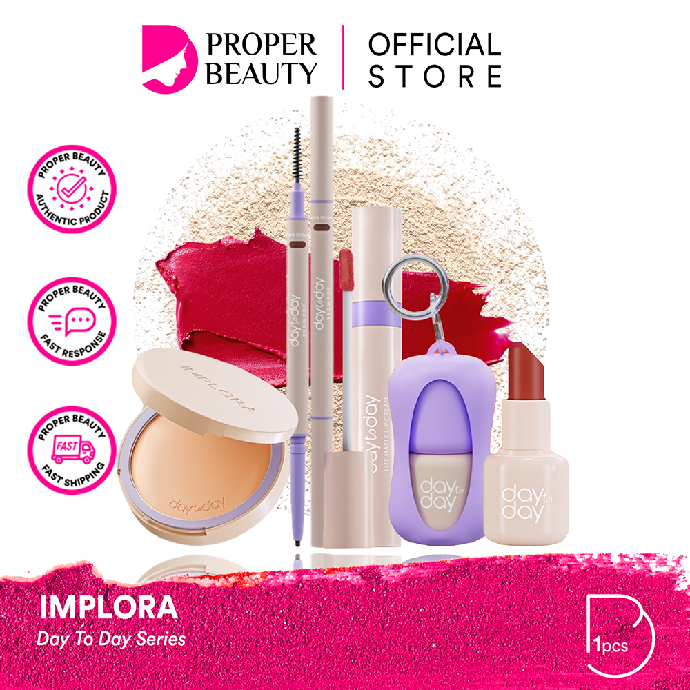 IMPLORA Day To Day Series Indonesia / Two Way Cake / Brow Pop / Lite Matte Lip Cream / Keychain Lip 