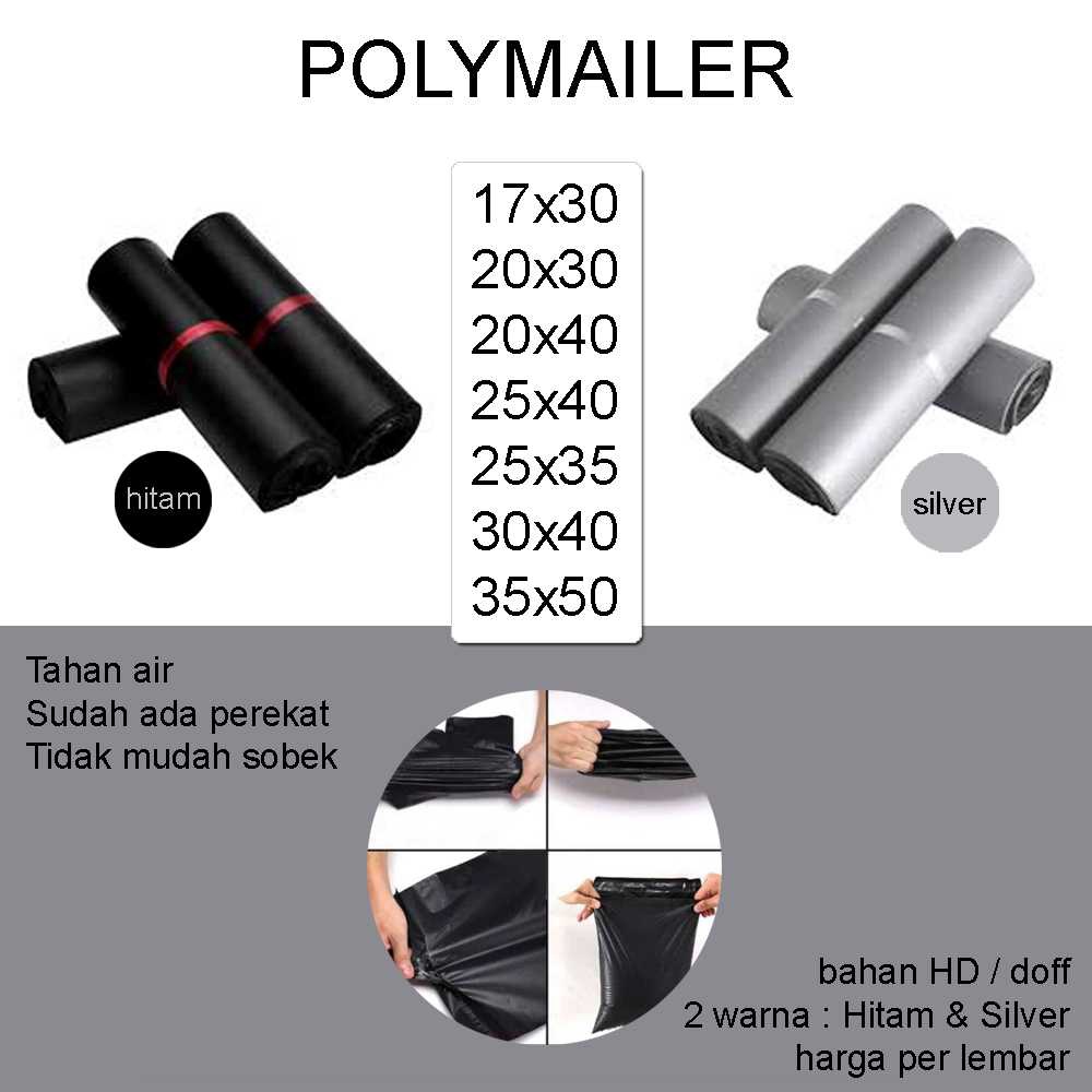 

SPONTAN TAO Plastik Packing Polymailer Olshop HD Hitam Silver satuan 1pcTAO Plastik Packing Polymailer Olshop HD Hitam Silver satuan 1pc