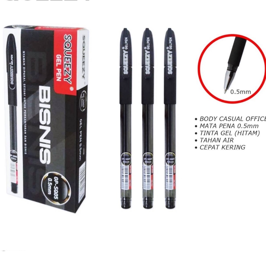 

Terkini Pulpen Gel Pen Bisnis Tinta Hitam 5 mm 12 pcs Box