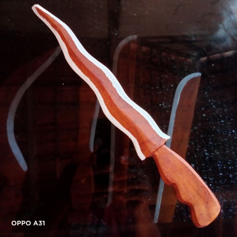 Keris Silat Kayu 30cm Miniatur Peraga Latihan Silat Beladiri