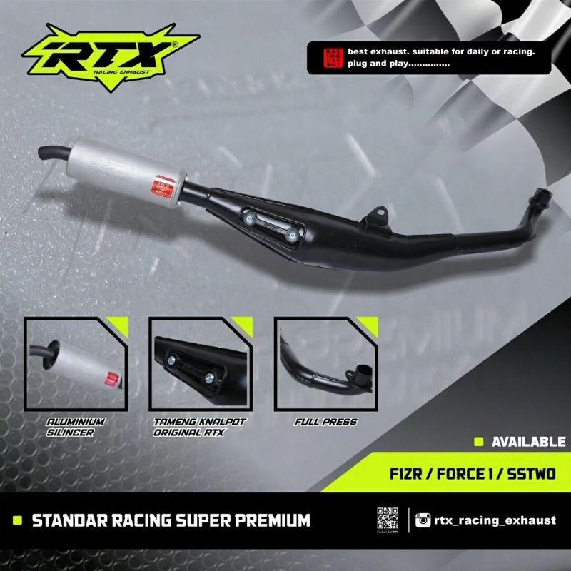 knalpot RTX f1zr almunium super premium