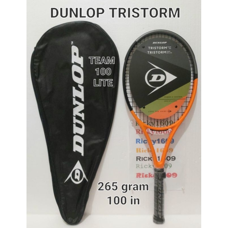 RAKET TENIS DUNLOP TRISTORM TEAM 100 LITE ( 100 in / 265 g) POWER AND CONTROL - FULL CARBON RACQUET 