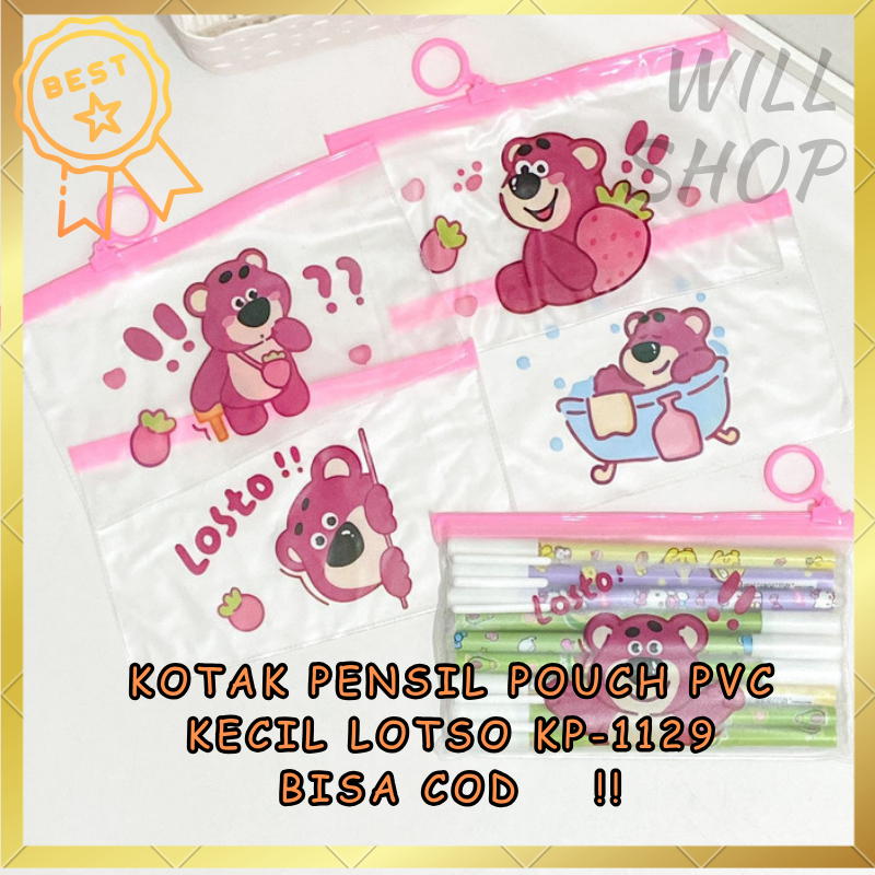 

TERBARU !! ( 1 PCS ) KOTAK PENSIL POUCH PVC KECIL LOTSO KP-1129 / POUCH BENING MOTIF BERUANG LOTSO ANTI AIR BISA UNTUK TEMPAT PENSIL & MAKEUP TERMURAH BISA COD