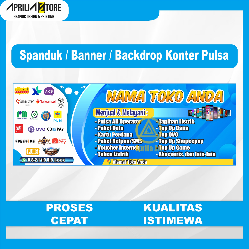 Banner Konter Jual Pulsa Spanduk Toko Konter