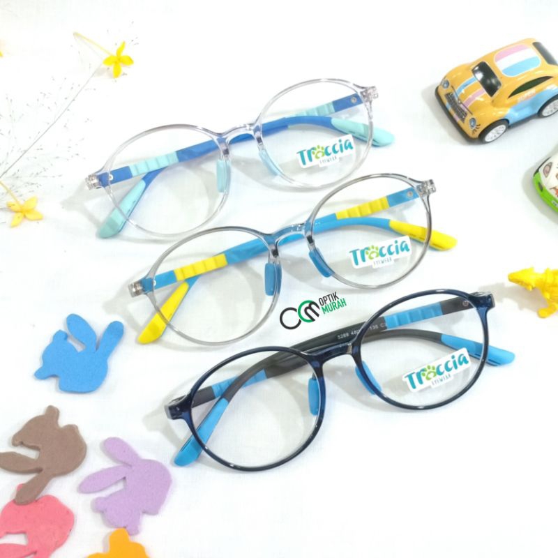 Frame kacamata anak-anak bulat lentur Traccia Eyewear 5289