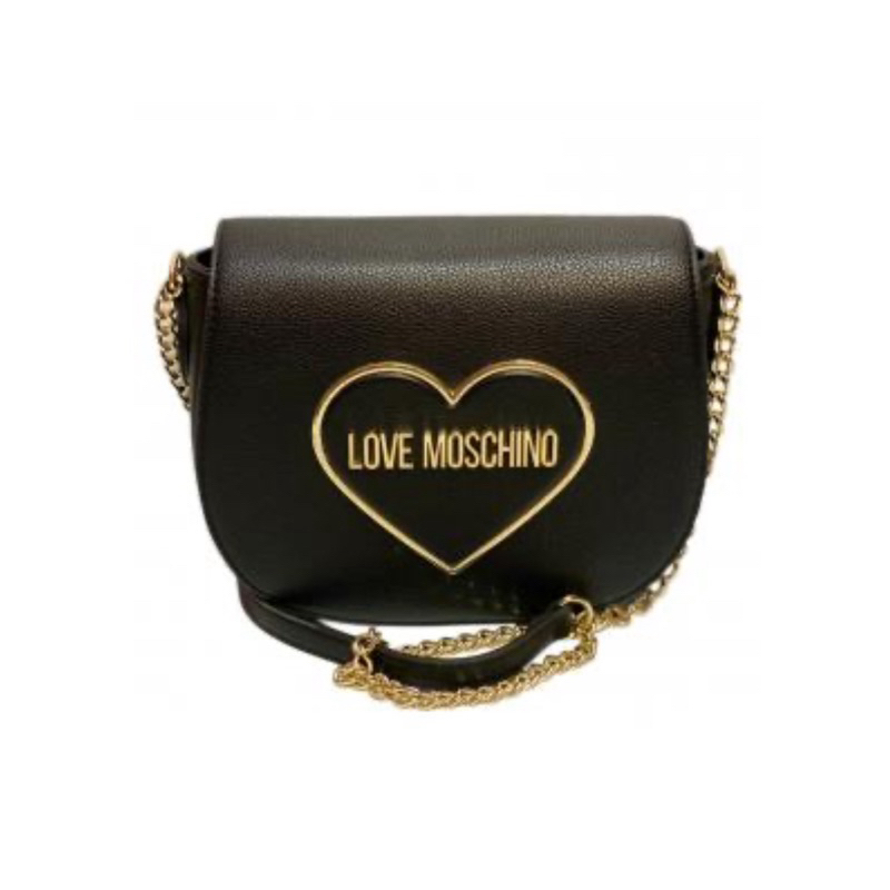 PRELOVED LOVE MOSCHINO HEART LOGO PLAQUE CROSSBODY BAG