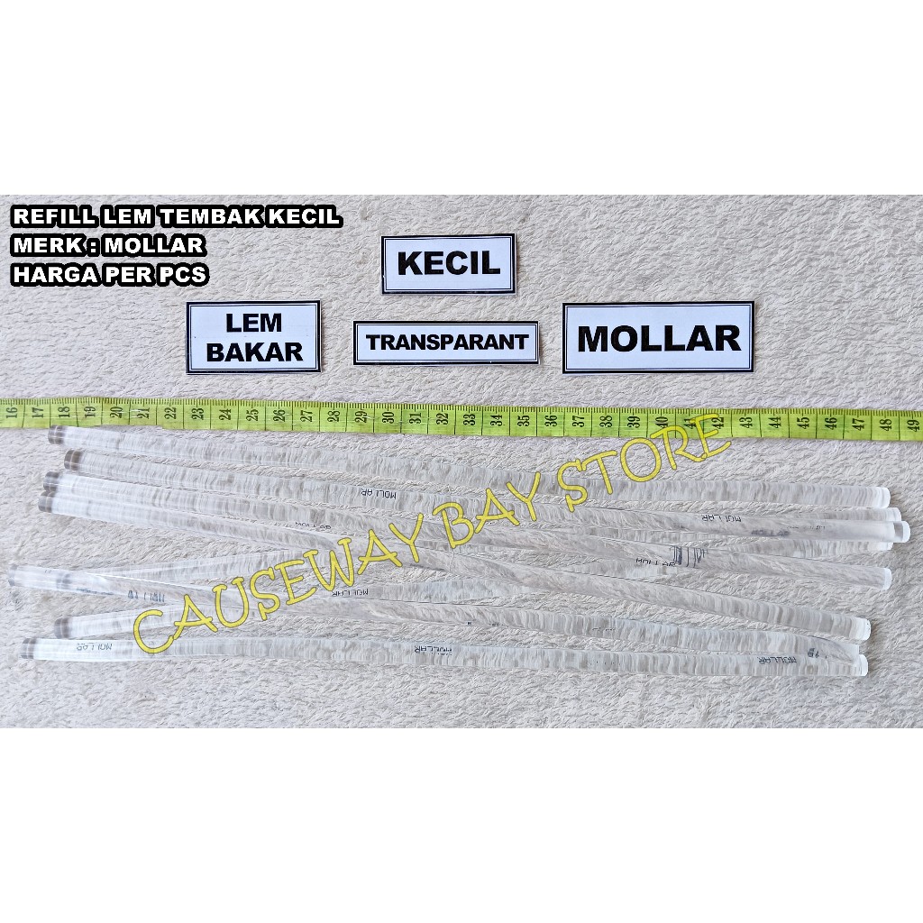 

REFILL ISI LEM BAKAR STICK KECIL TRANSPARANT MOLLAR PER PCS