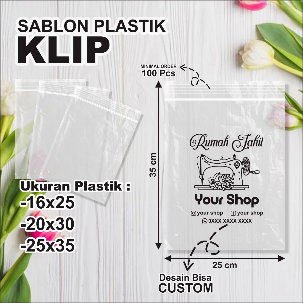 

Sablon Plastik Murah Klip Biasa 16cmx25cm, 20cmX30cm, 25cmX35cn, FREE DESAIN