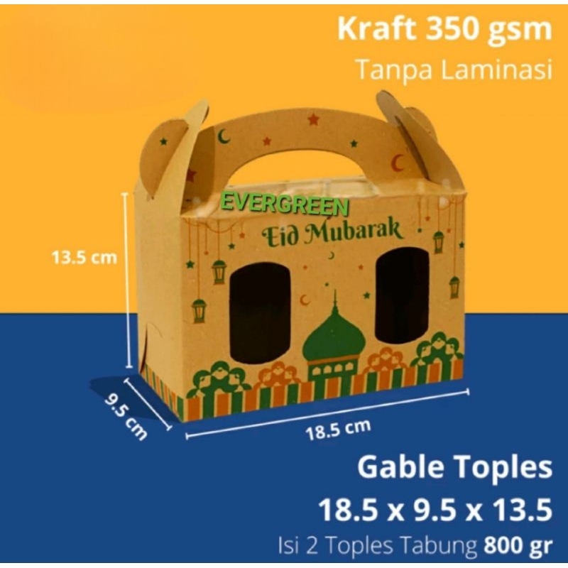 

Gable Box Lebaran muat 2 toples Box Hampers idul Fitri Box Jinjing Box Toples Tabung GB18913 GB191014