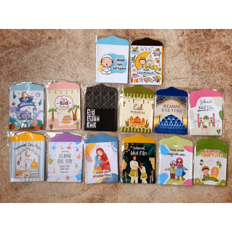 

Amplop lebaran Murah (bahan tebal) motif lucu dan unik 3500rb/pack (uk 6,7x8cm)