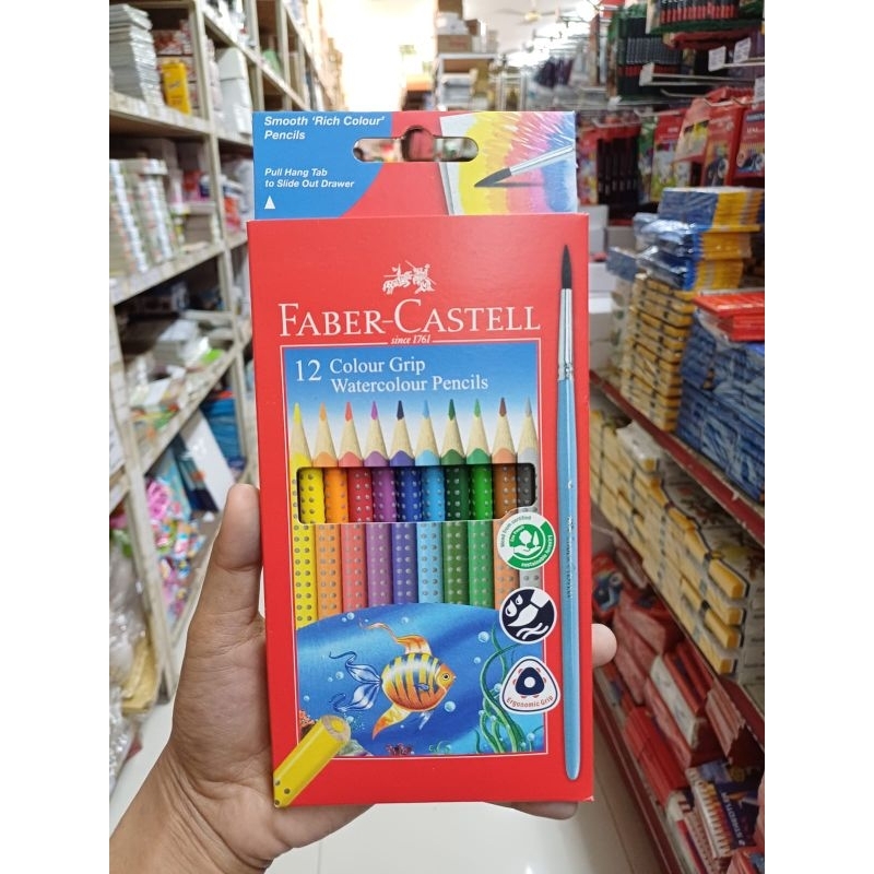 

PENSIL WARNA FABER CASTELL COLOUR GRIP WATER COLOUR 12WARNA