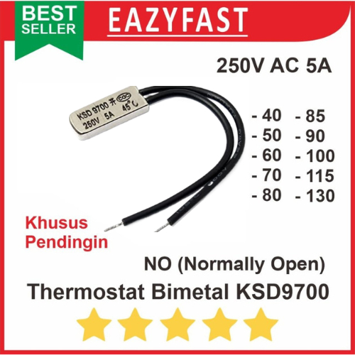Thermostat Bimetal NO KSD9700 250V AC 5A Thermal Thermo Fuse KSD 9700