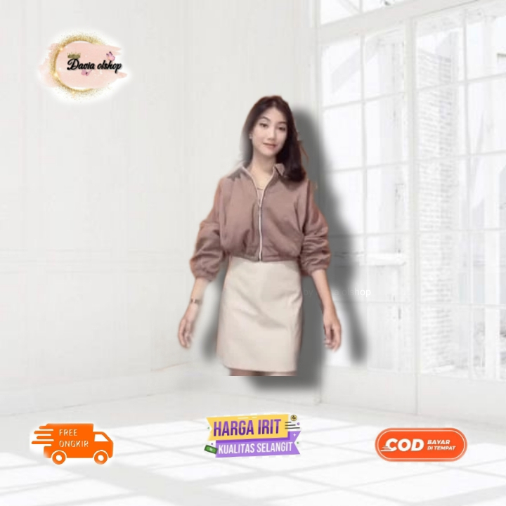 JAKET WANITA JAKET CROOPE WANITA ZIPPER KOREAN STYLE