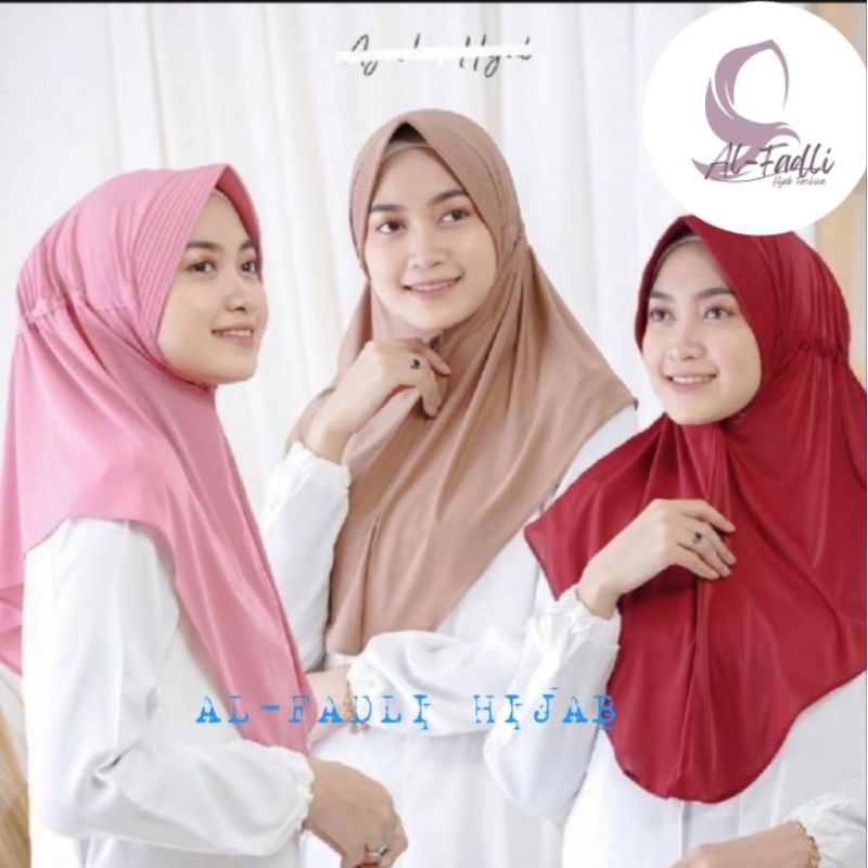 Hijab Bergo Hamidah Serut Belakang Kaos Jersey Premium Jilbab Serut Jokowi Jersey Premium | Jilbab S